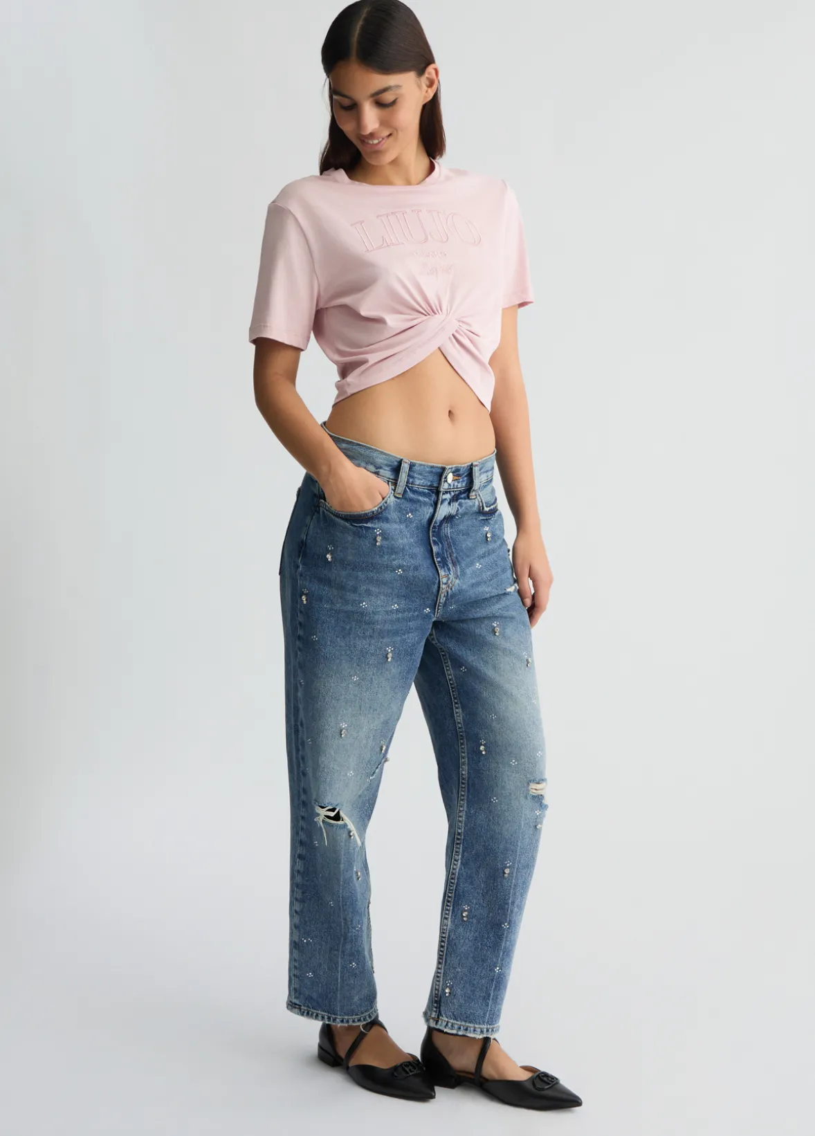 T-shirt in cotone con logo