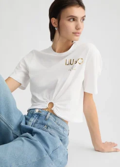 T-shirt in cotone con logo