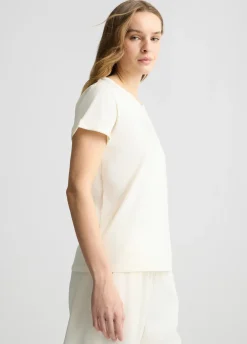 T-shirt in cotone con logo e strass