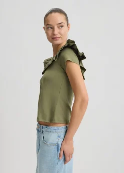 T-shirt in cotone con rouches