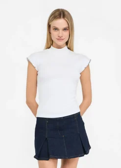 T-shirt in cotone con strass