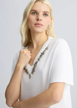 T-shirt in cotone con strass