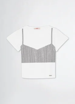 T-shirt in cotone con strass