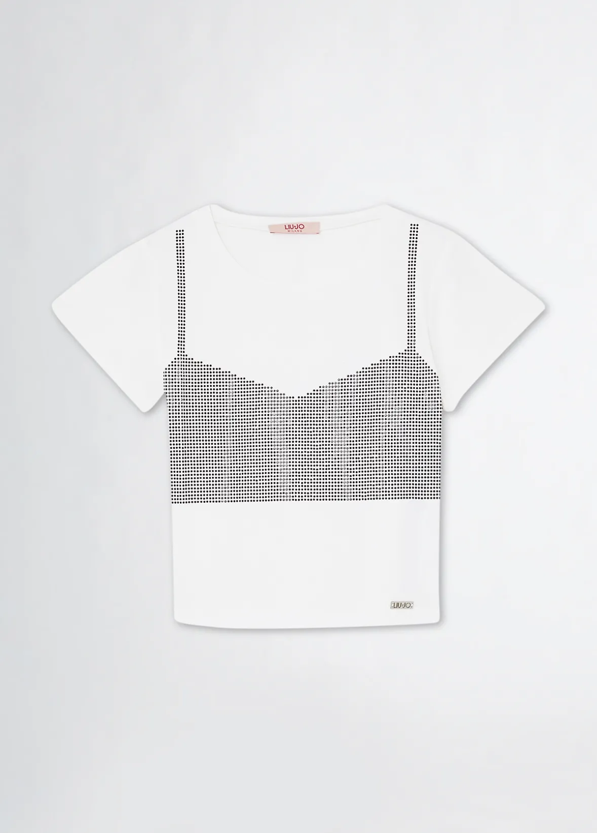 T-shirt in cotone con strass