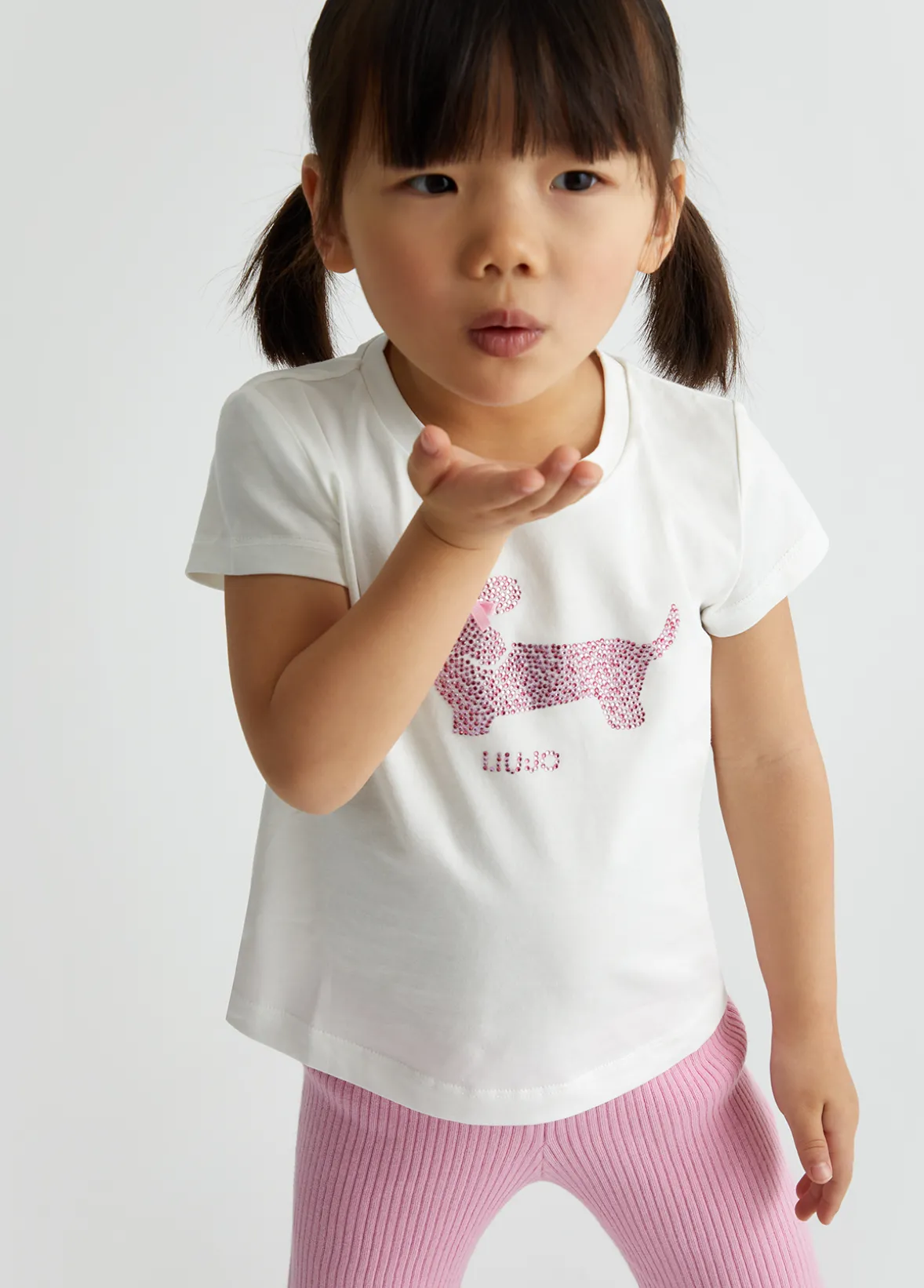 T-shirt in cotone con strass
