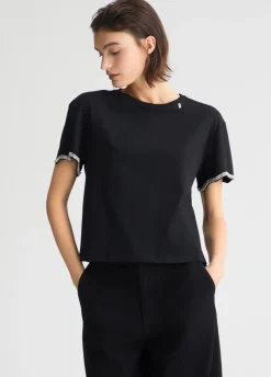 T-shirt in cotone con strass