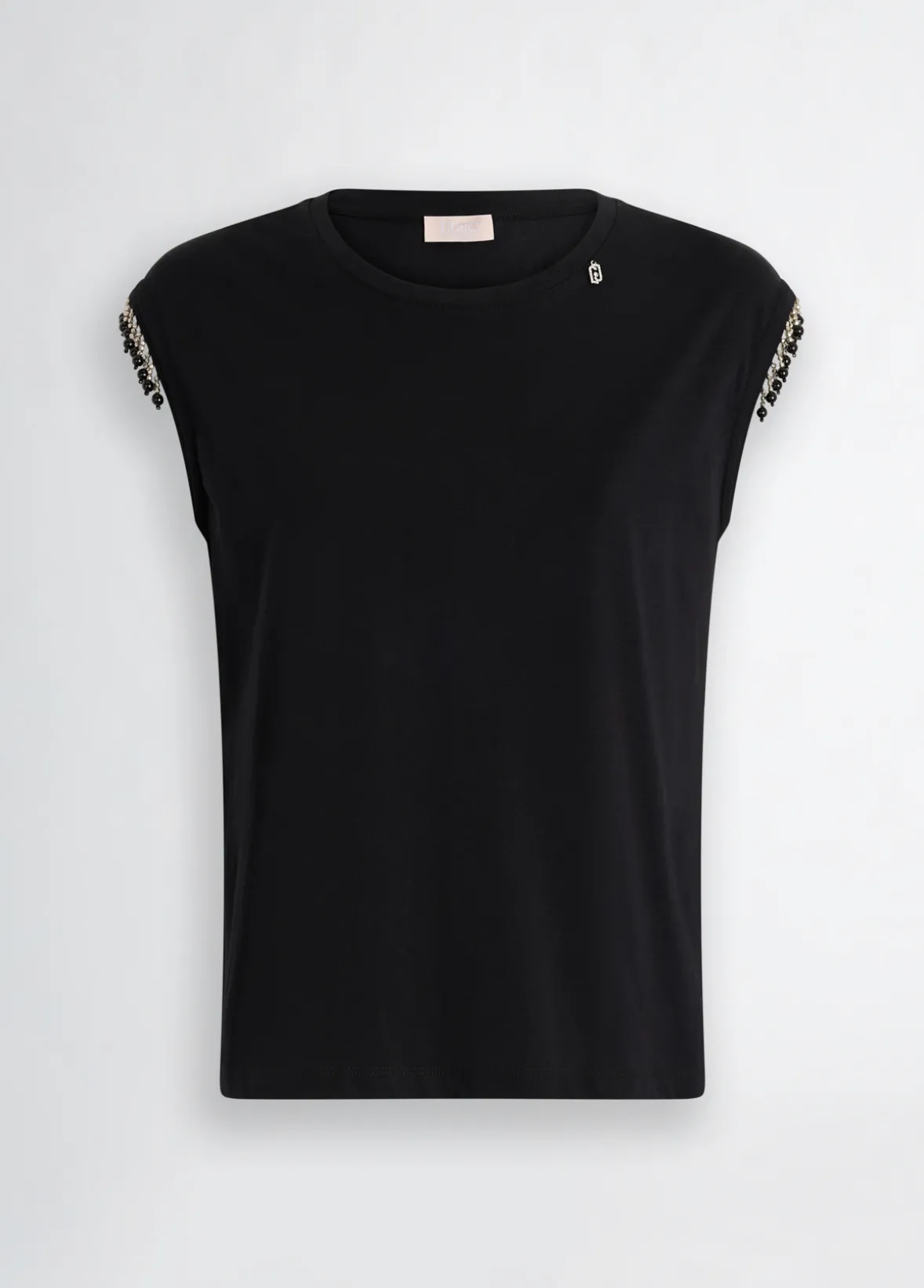 T-shirt in jersey con perline