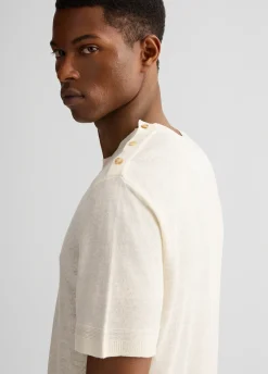 T-shirt in lino e cotone