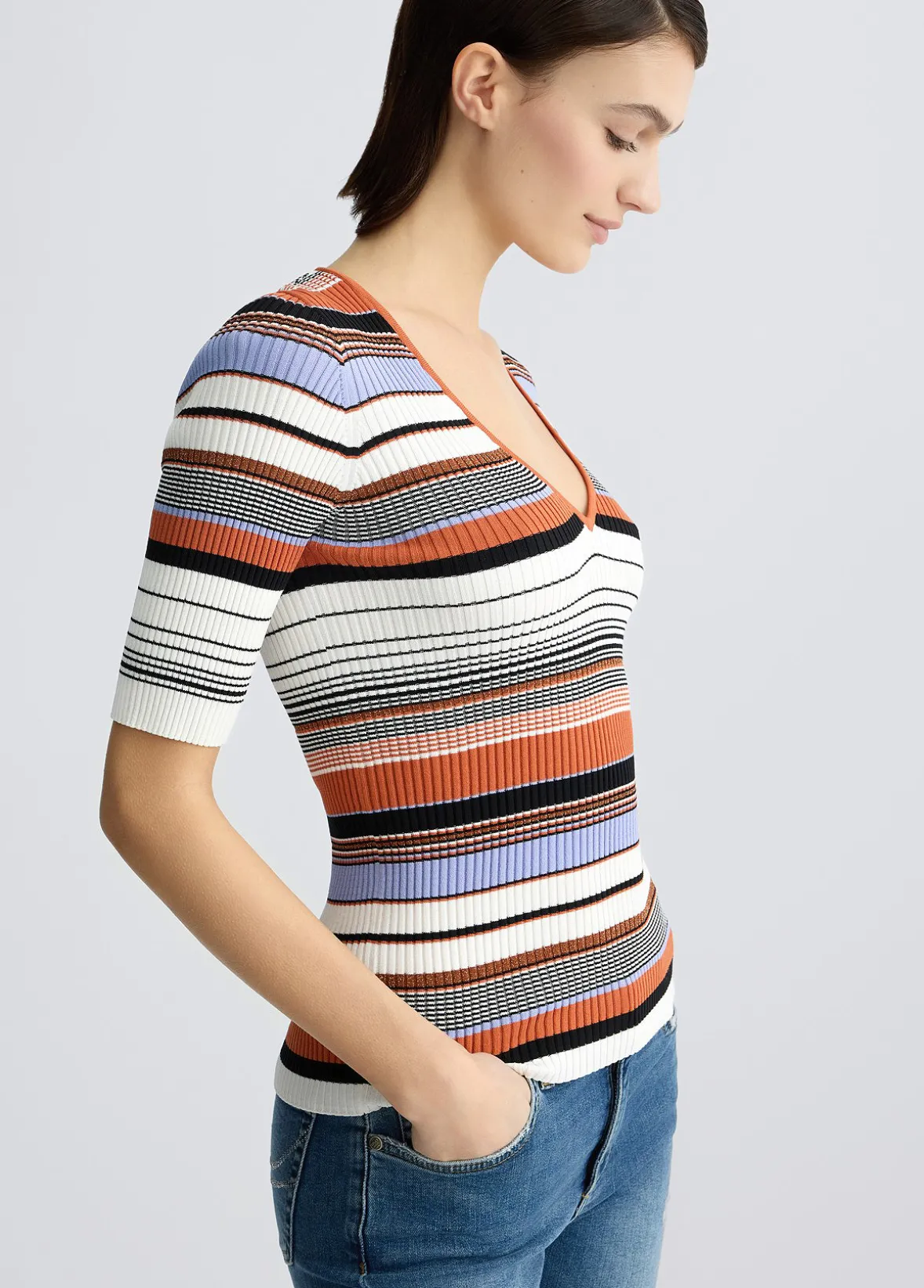 T-shirt in maglia a righe