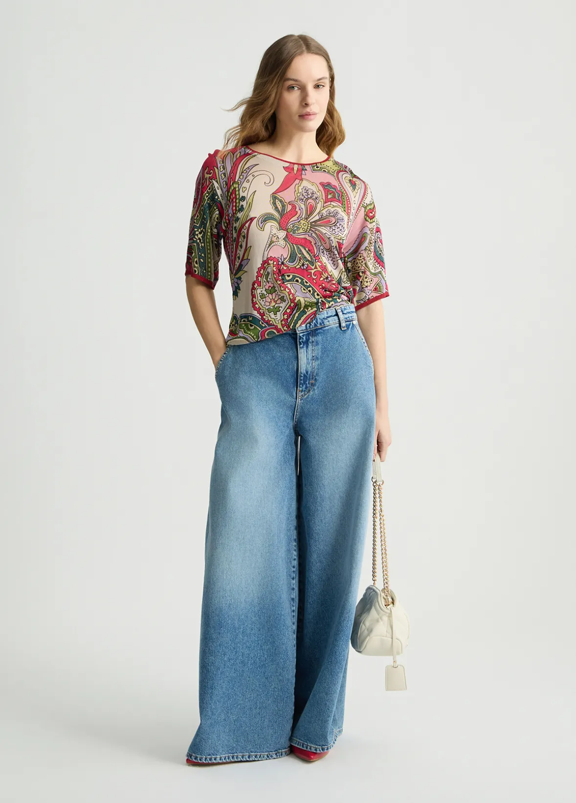 T-shirt in maglia stampata