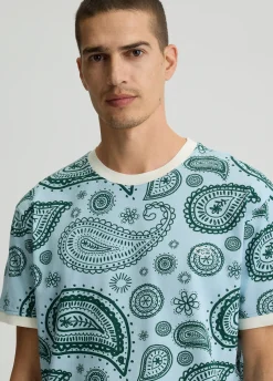 T-shirt in piquet di cotone stampato