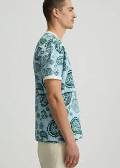 T-shirt in piquet di cotone stampato