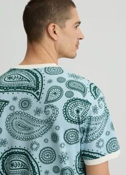 T-shirt in piquet di cotone stampato