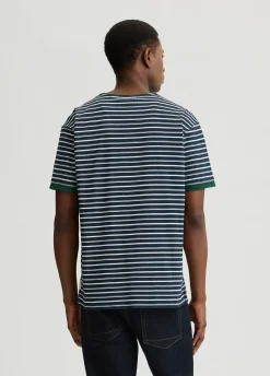 T-shirt in piquet di cotone a righe