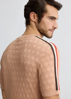 T-shirt jacquard color pesca