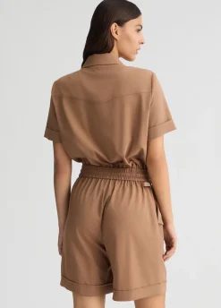 Tuta corta con zip