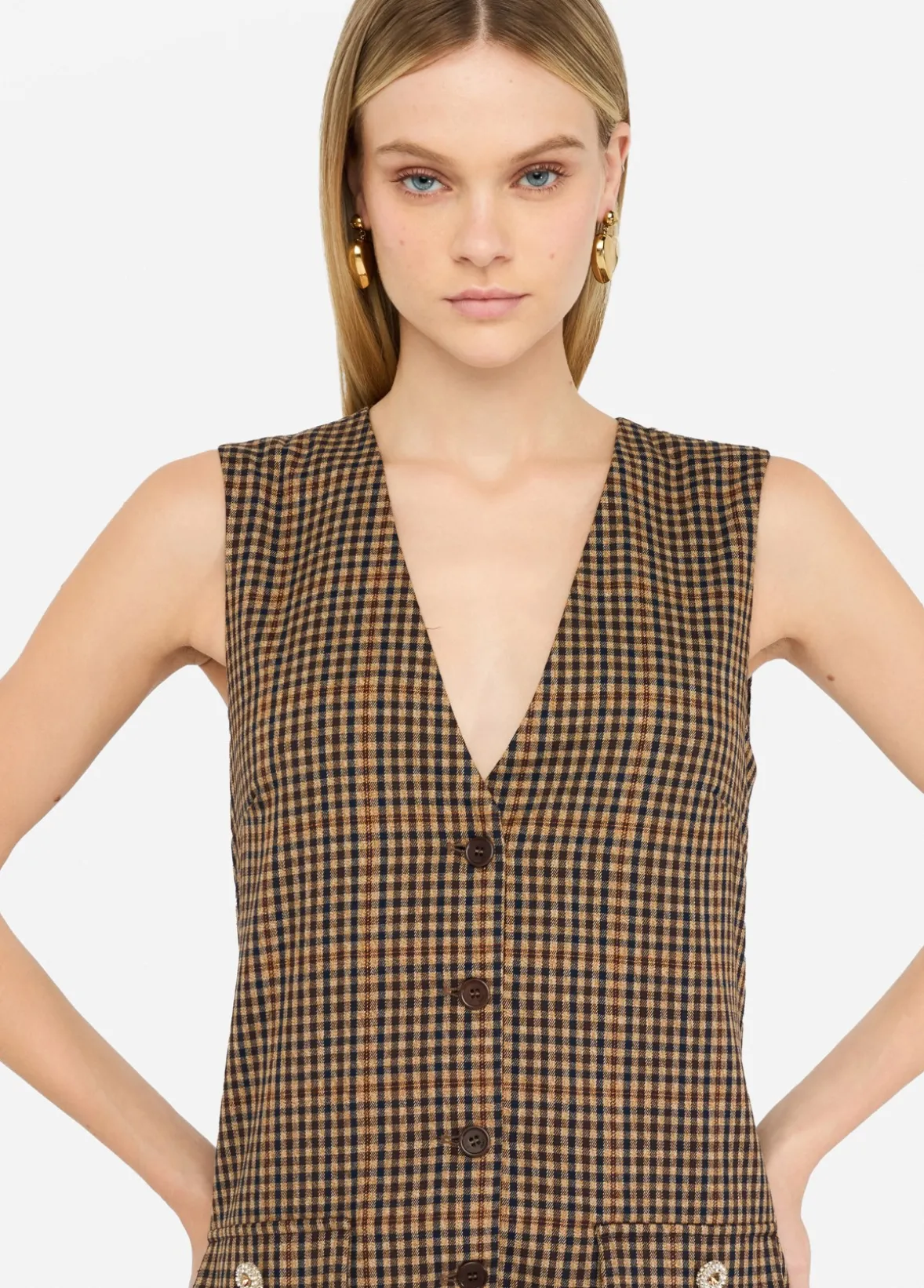 Vestito corto a quadretti