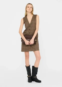 Vestito corto a quadretti