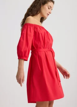 Vestito corto con spalle scoperte