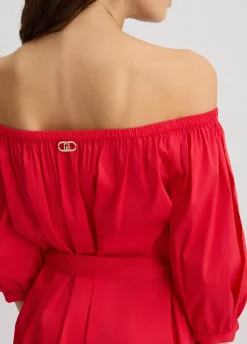 Vestito corto con spalle scoperte