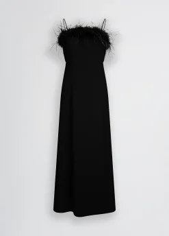 Vestito elegante con piume