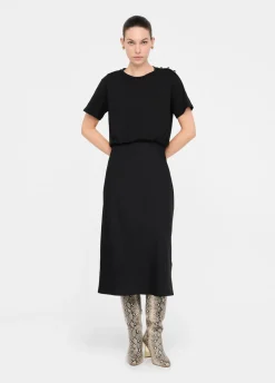Vestito lungo con bottoni