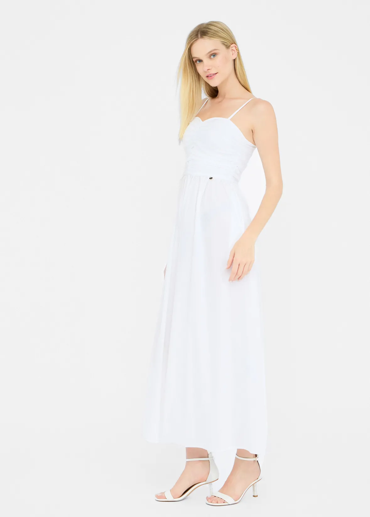 Vestito lungo in popeline
