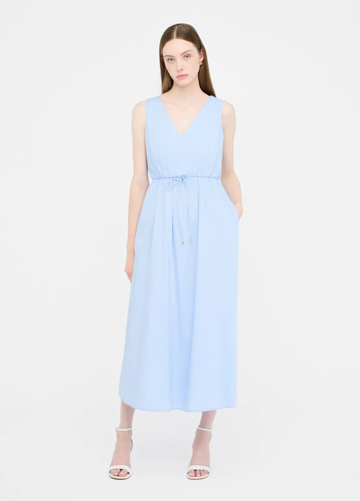 Vestito lungo in popeline