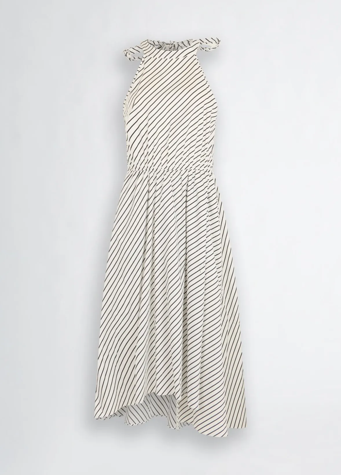 Vestito midi in popeline rigato