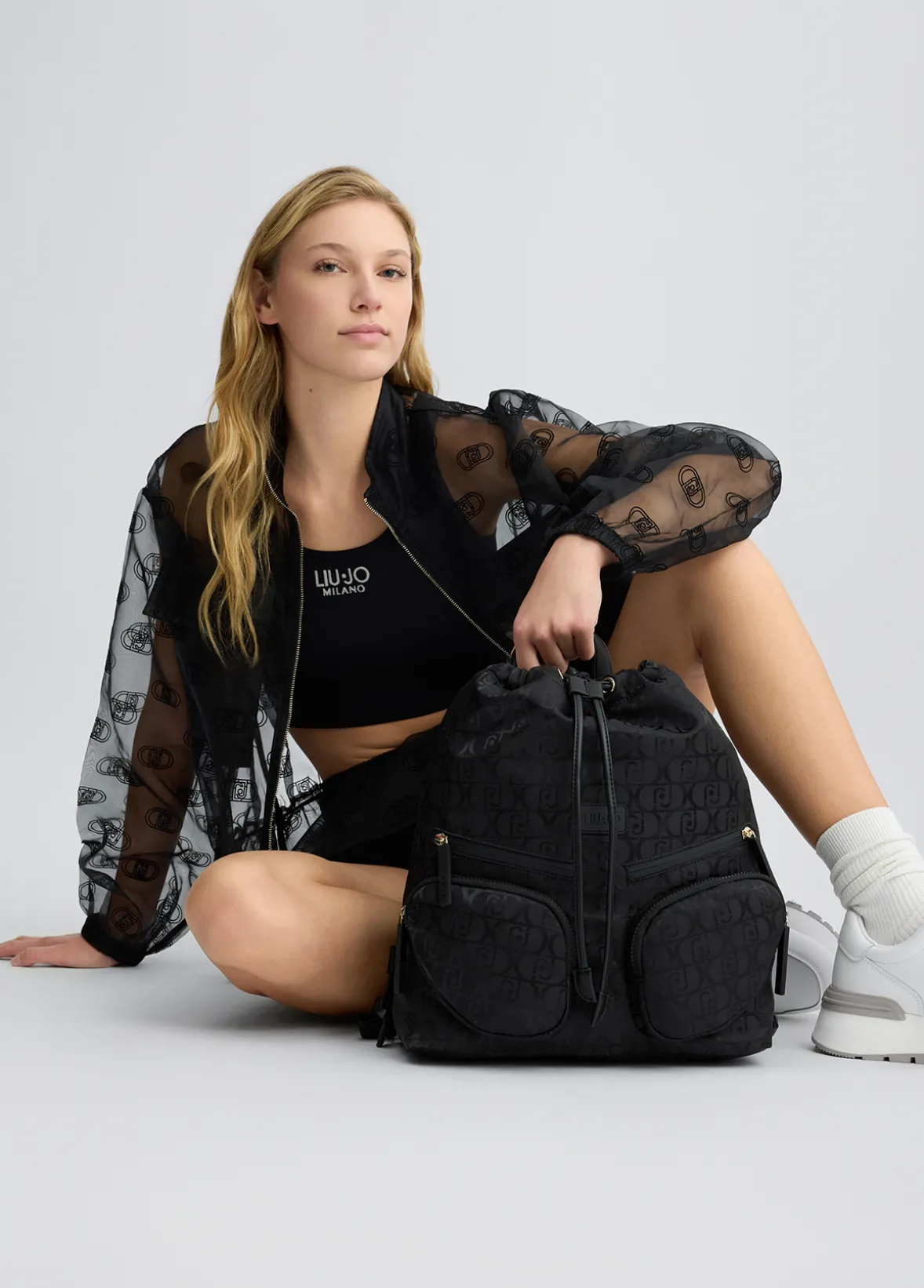 Zaino in nylon jacquard